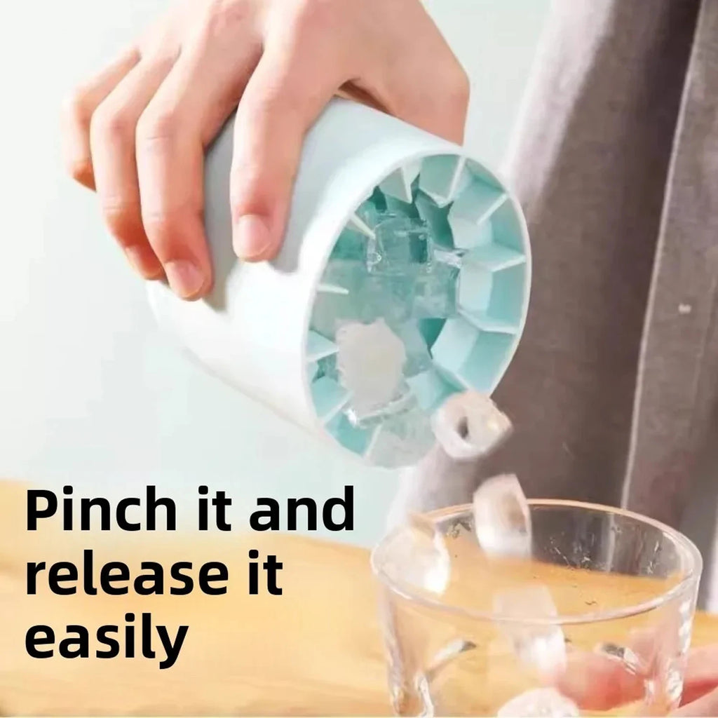 Food grade silicone cylindrical ice tray ice making mold for household kneading, ice storage box, ice cup, quick freezing (small