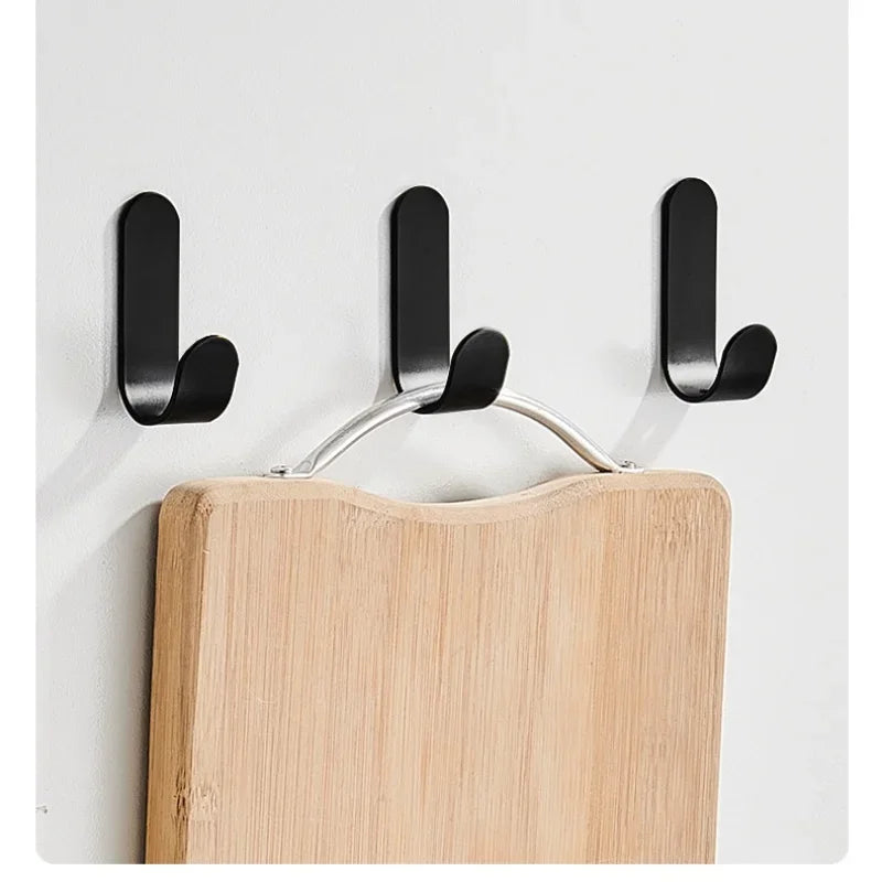 6Pcs Strong Self-Adhesive J-hook Waterproof Adhesive Hanging,Bathroom Towel Key Kitchen