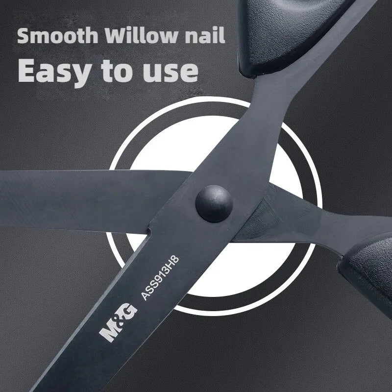 M&G 160mm Black Blade Scissors Wear-resistant Stainless Steel Blade Not Easy to Glue Household Manual Life Durable Scissors